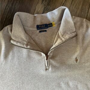 Polo Ralph Lauren estate rib 1/4 zip men's 2XB 2X tan pullover pony logo